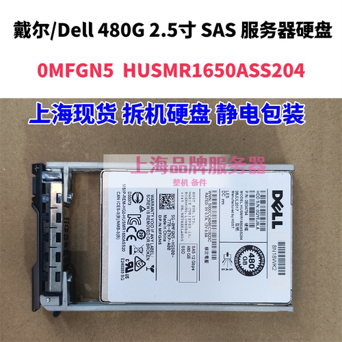 DELL 480G 12G SAS 0MFGN5 HUSMR1650ASS204 服务器SSD 提供测报
