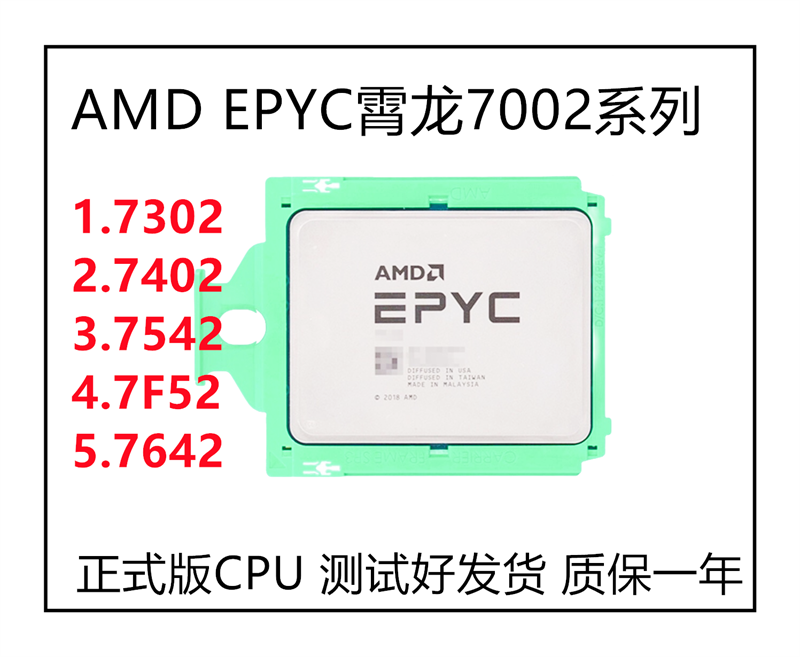 原装AMD EPYC霄龙7002系列7302 7542 7642 7F52 7402无锁版CPU-封面