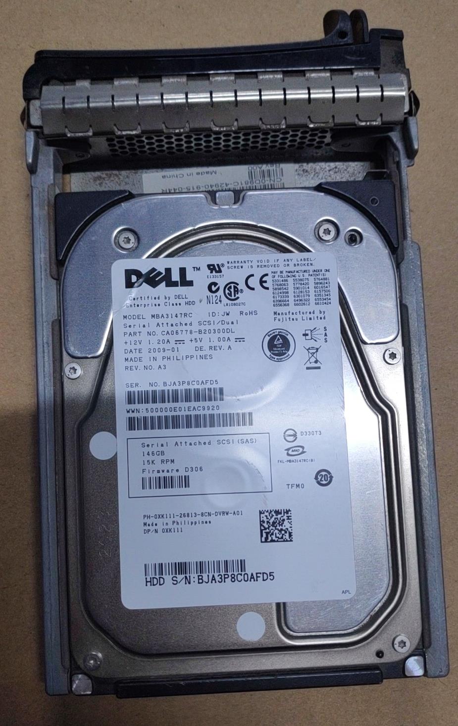 Dell/戴尔 SAS 146G 15K 3.5 R410 R710 1950 2950硬盘 0XK111