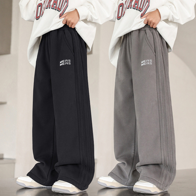 男童加绒裤子冬季一体加厚卫裤潮