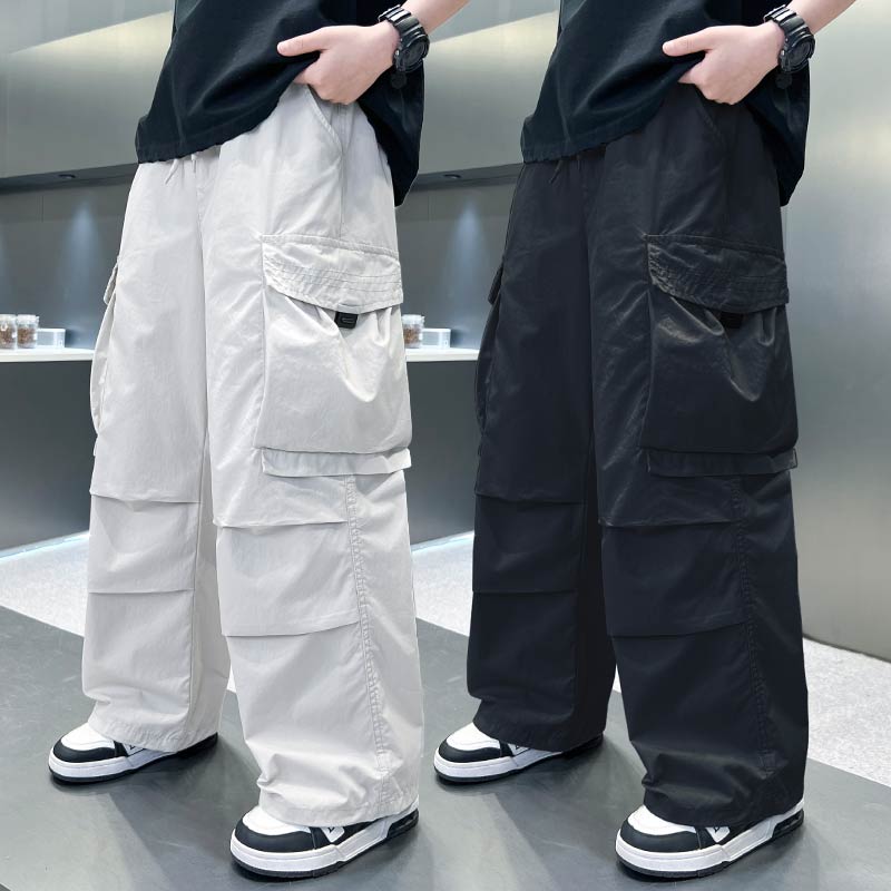 男童工装裤夏季薄款阔腿纯棉休闲