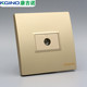 香槟色86型一位电视插座面板金色单口TV有线电视墙壁开关插座面板