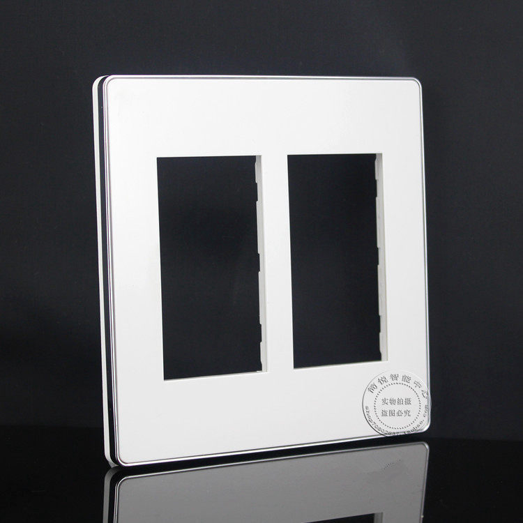 银边120型六位大面板(空)随意组合六个模块 方形六位墙插面板