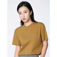 哥弟阿玛施女装2025夏季新款气质宽松圆领休闲刺绣短袖t恤女上衣