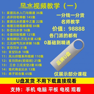 地理学堪舆视频教学课程U盘全集水风天星三合三元教程零基础入门