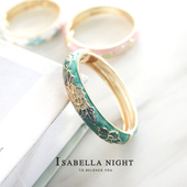 正宗北京雕碎花珐琅景泰蓝学生手镯儿童镯环送女闺蜜生日出国礼物