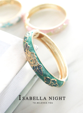 正宗北京碎花珐琅景泰蓝出国手镯