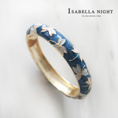 珐琅彩蓝蜻蜓雕花红枫叶景泰蓝手镯女闺蜜环国潮送母亲情人秀禾礼