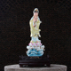 省级大师徐才提作品立莲观音 彩陶瓷观音菩萨立莲摆件家居供奉佛