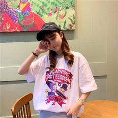 Hong Kong style short sleeve loose and versatile top