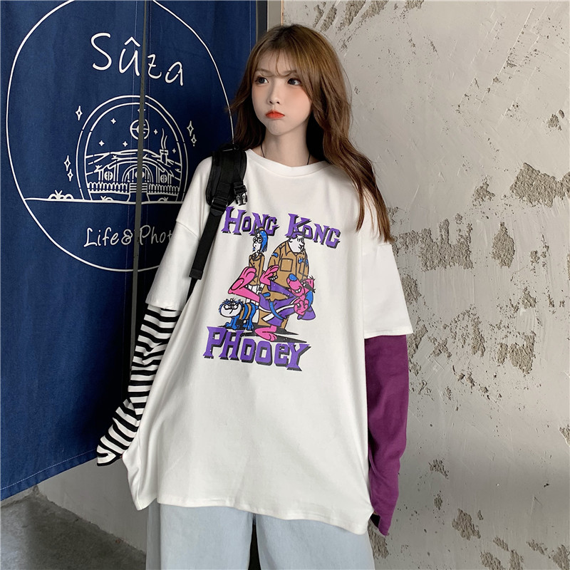 Two fake long sleeve t-shirts for women in autumn and winter