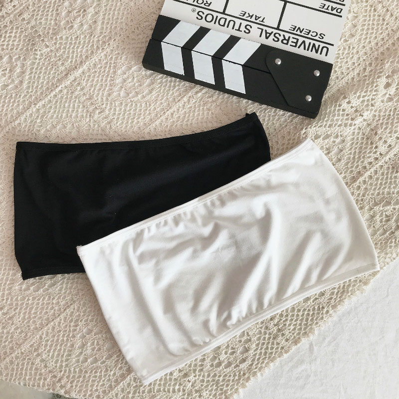 Real price real shot Korean anti gloss bra bottom underwear women's thin Strapless top bra Bib