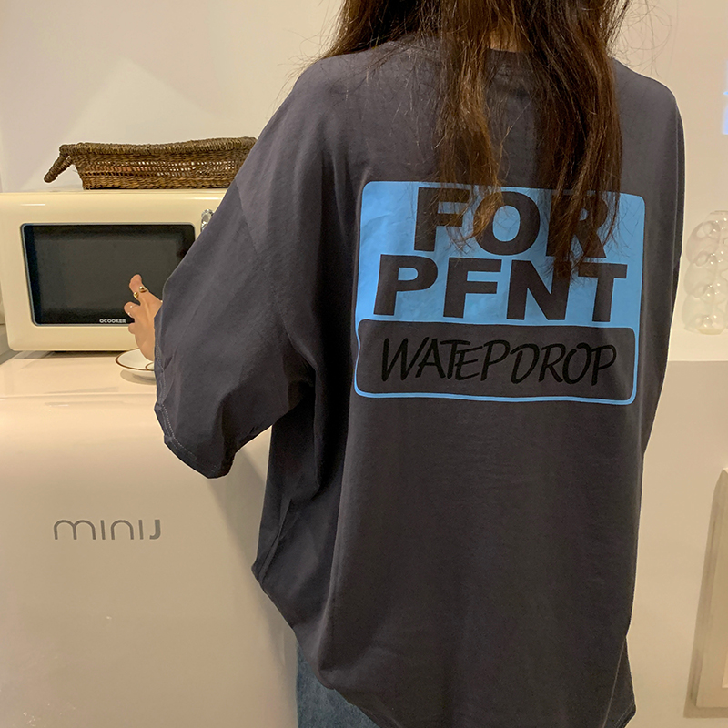 Mid long short sleeve T-shirt