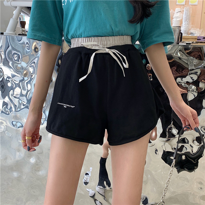 Real sports shorts women's fake two loose wide leg running fitness yoga pants