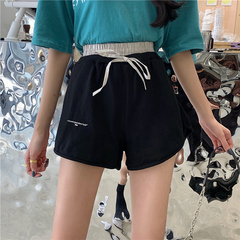 Real sports shorts women's fake two loose wide leg running fitness yoga pants