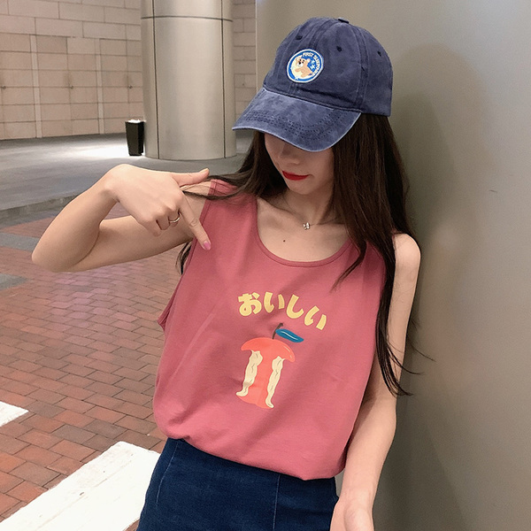 Women's summer new vest T-shirt students wear loose