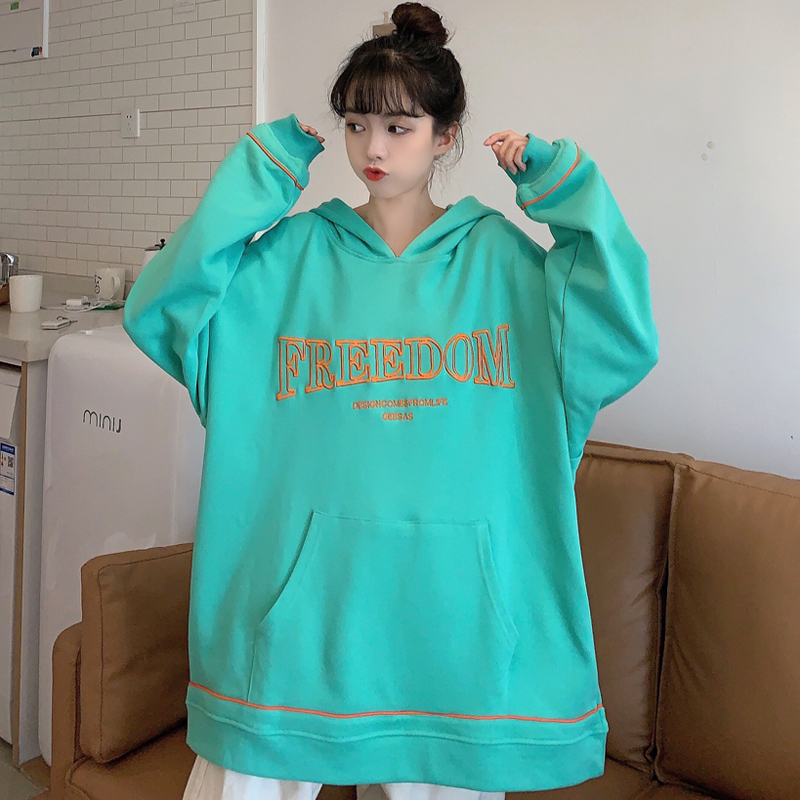 Real photo of women's spring and autumn thin letters embroidered in loose sweater