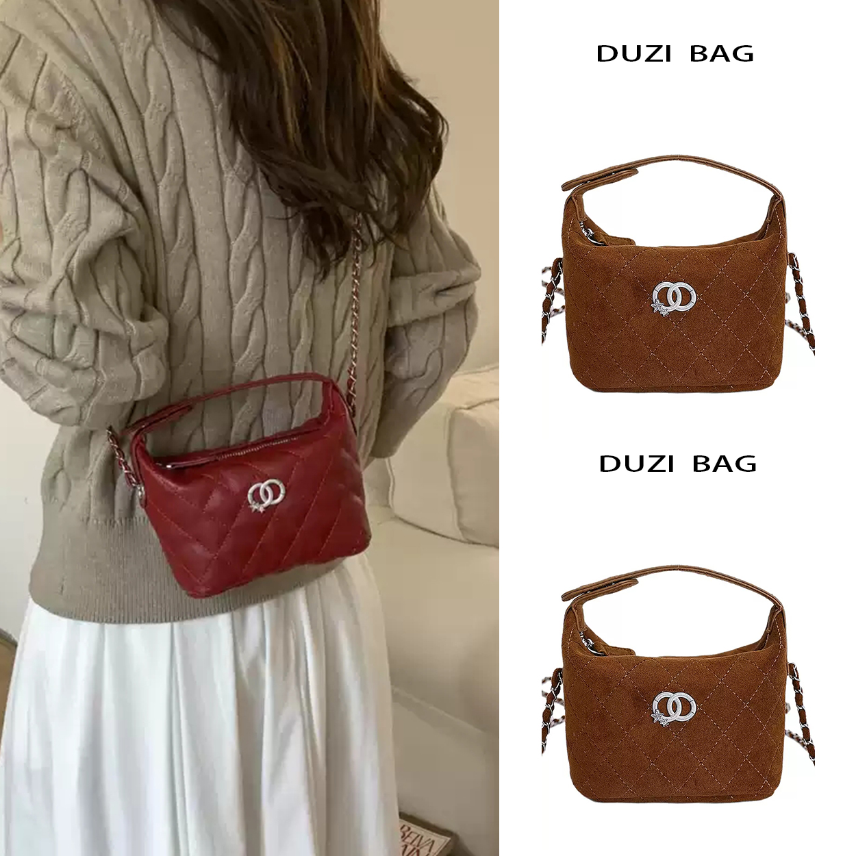 小香风洋气单肩链条小方包