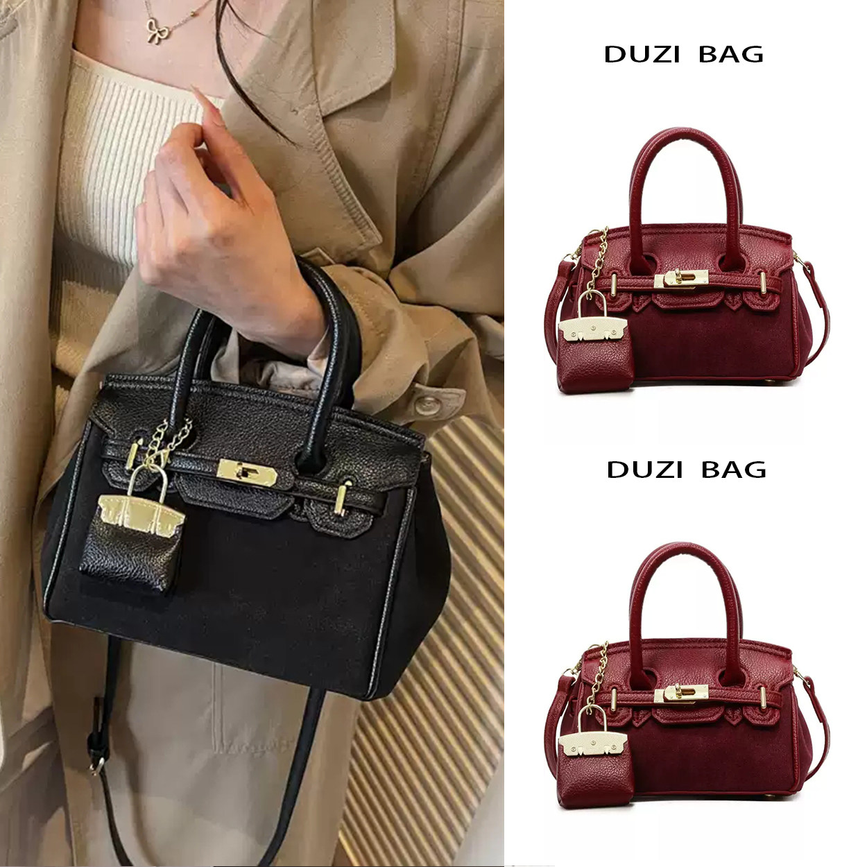 渡自2025新款时尚手提女包小众高级感大容量包包单肩斜挎包铂金包,箱包皮具/热销女包/男包,通用款女包,淘宝优惠券,粉丝福利购,淘宝优惠卷