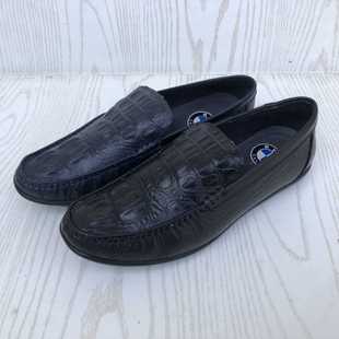 新品男皮鞋鳄鱼纹真皮休闲鞋皮鞋船鞋男鞋子潮流驾车透气套脚男鞋