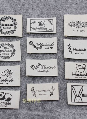 handmade布标纯棉领标商标现货 DIY棉带印刷领标印标现货童装商标