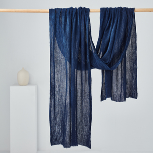 花椿诗意 糙感棉麻植物染围巾 男女茶人围脖禅修雅集国风外搭披肩