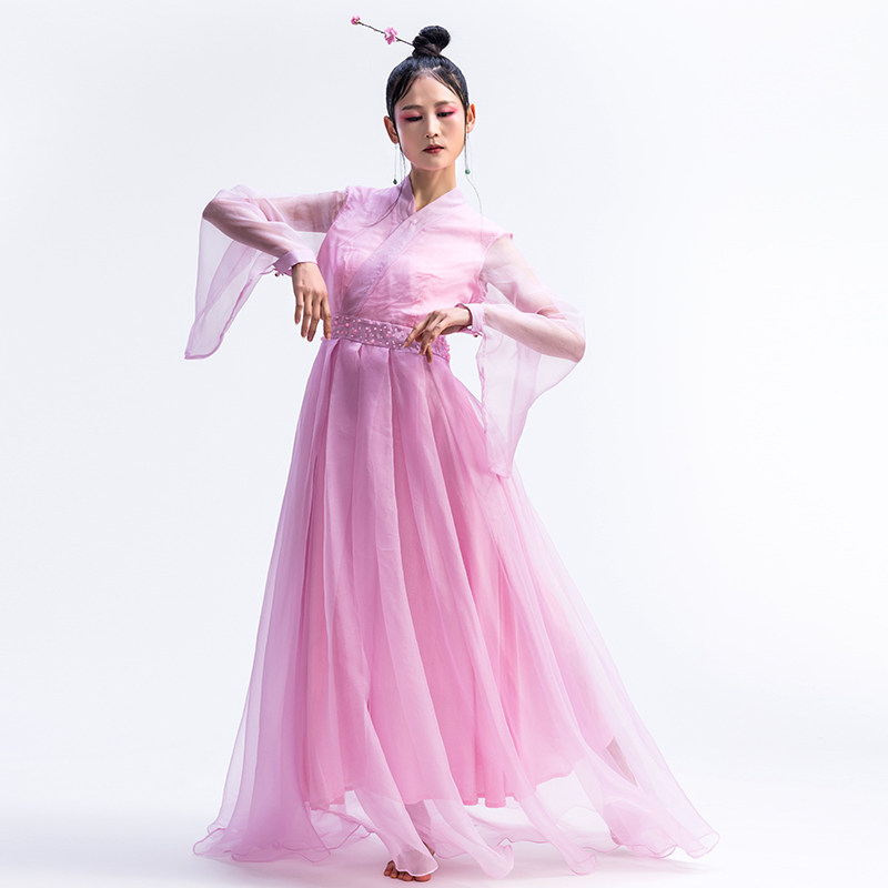 花椿诗意 改良汉服女连衣裙超仙夏季 广袖真丝仙女飘逸魏晋风古装