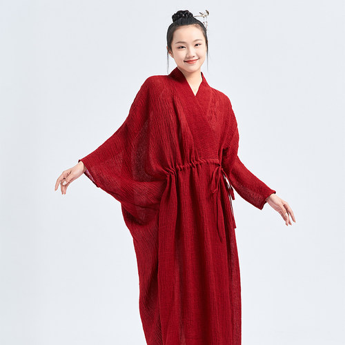 轻国风不规则设计感交襟长裙