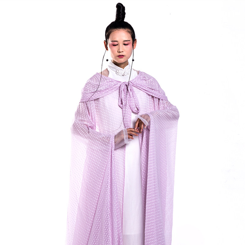 花椿诗意 原创女士古装服装真丝广袖外披 中国风清新淡雅复古外套