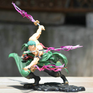 海贼王手办索隆三千世界阿修罗POP三刀流送特效大模型摆件礼物