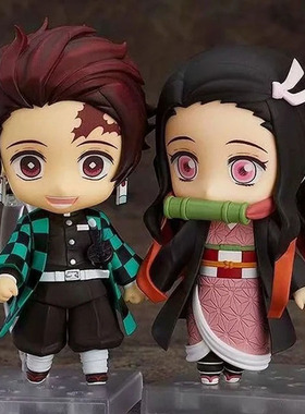 Q版粘土人1193鬼灭之刃炭治郎祢豆子可动换脸手办模型摆件