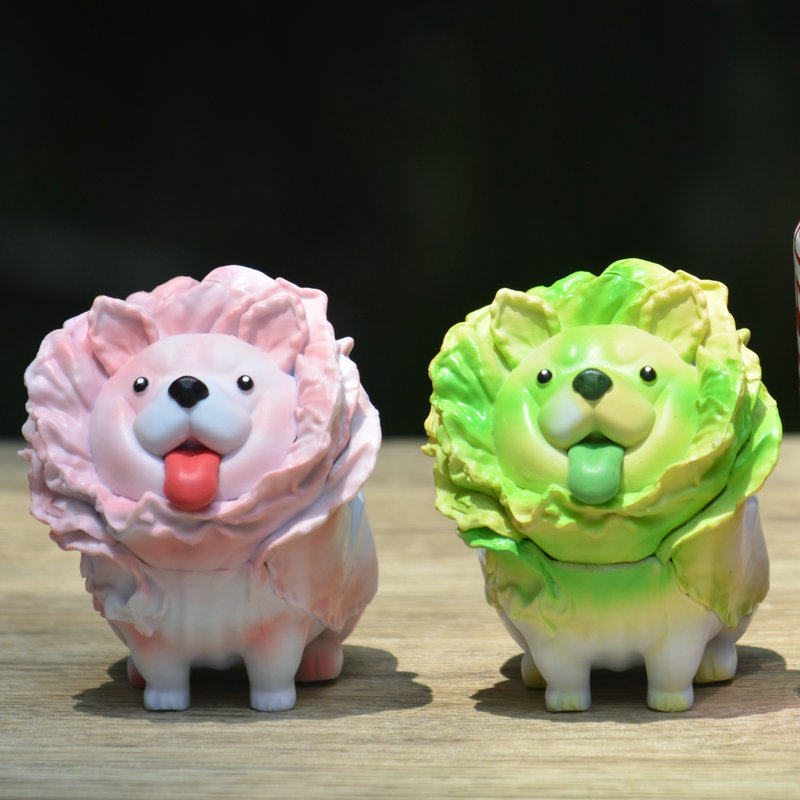 明星同款白菜狗手办游戏模型摆件蔬菜精灵生日礼物粉色白菜狗现货