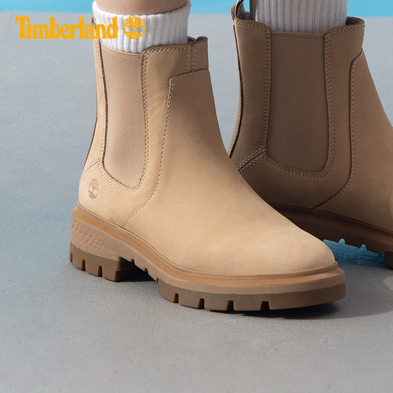 Timberland添柏岚女鞋户外时尚休闲增高一脚蹬高帮切尔西靴A2DEE