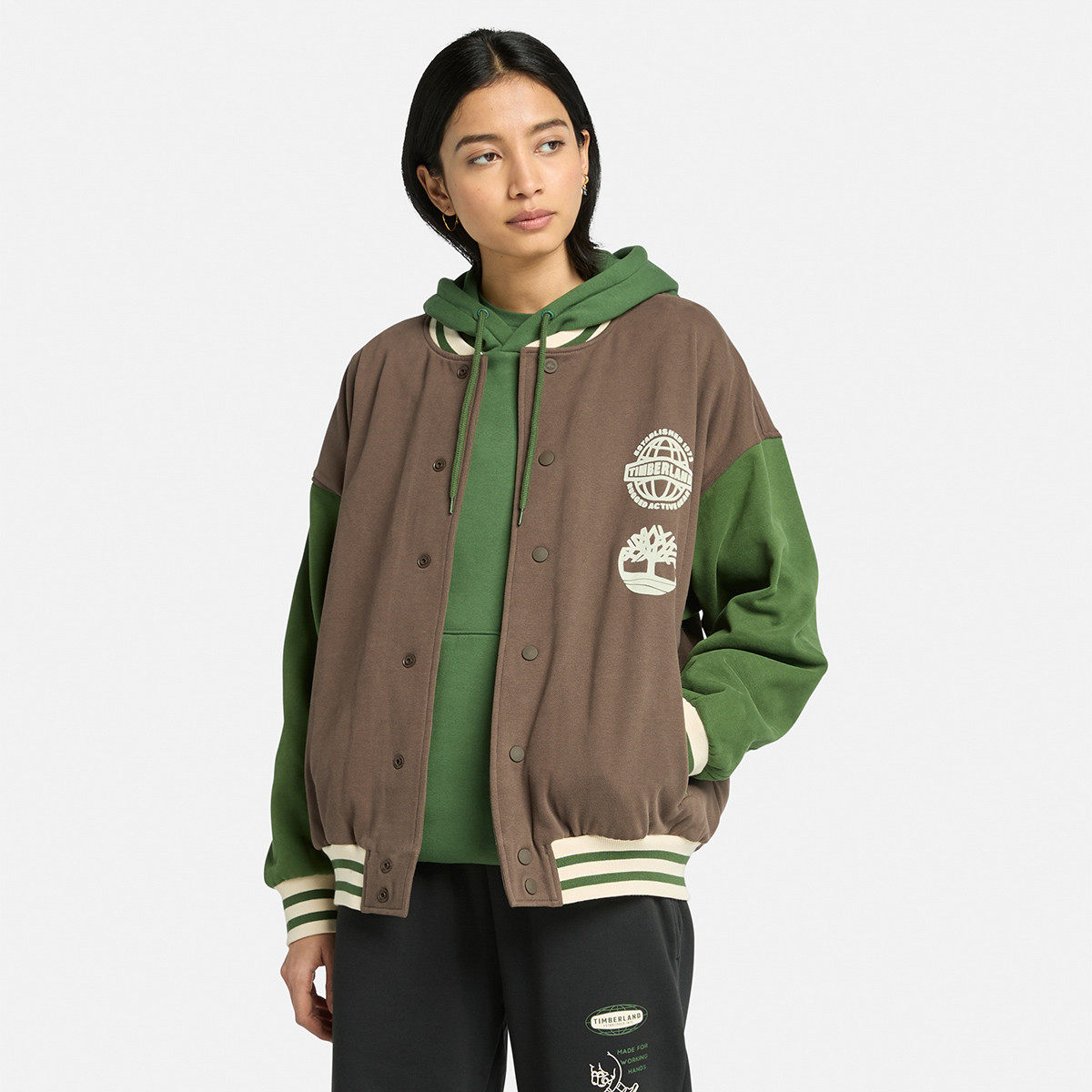 Timberland添柏岚男士户外保暖加绒开衫休闲夹克女士棒球衫A43M5