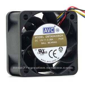 全新原装AVC DBTA0420B2H-P026 12V 0.38A 4cm 四线双滚通信风扇
