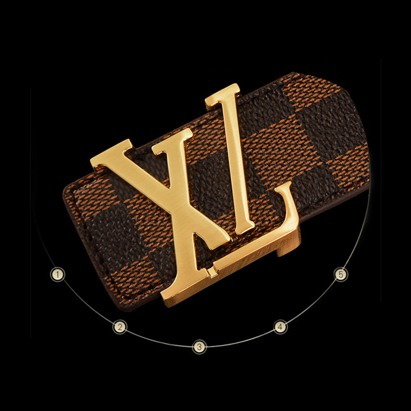 压花2026新款男士真皮腰带字母格纹头层牛皮平滑扣高档潮流百搭女