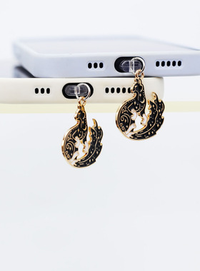 手机防尘塞狐狸挂饰挂件配件合金装饰适用于华为小米iPhonetype-c