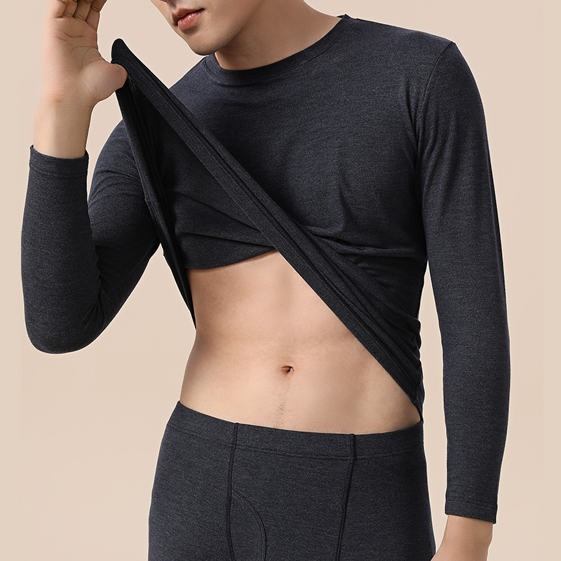 男士加绒加购纯色内衣套装健将