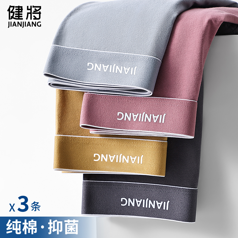 健将男士净色40支弹力棉内裤