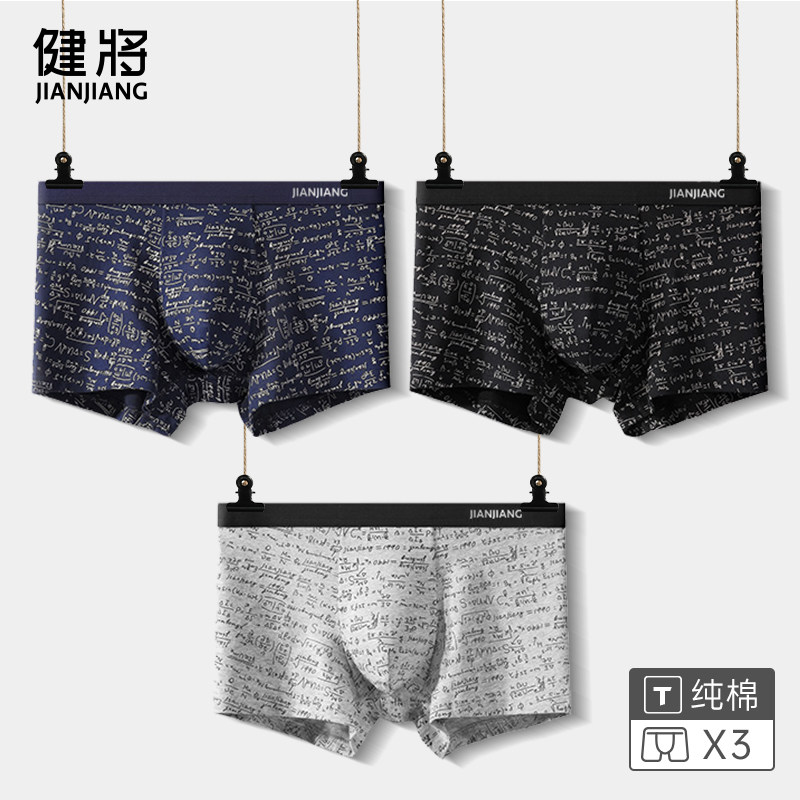 健将男士内裤男纯棉四角裤男生加大码宽松透气男式平角短裤头秋冬,女士内衣/男士内衣/家居服,男平角内裤,淘宝优惠券,粉丝福利购,淘宝优惠卷