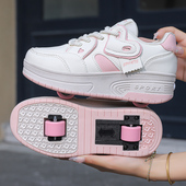 力滑轮学生带轮运动鞋 暴走鞋 儿童暴走鞋 网红回溜冰鞋 女童2025春季