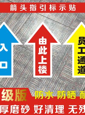 地标识出入口参观通道转弯贴纸