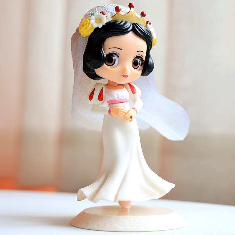 婚纱迪士尼手办 白雪 爱丽儿 美人鱼公主灰姑娘公仔模型蛋糕摆件