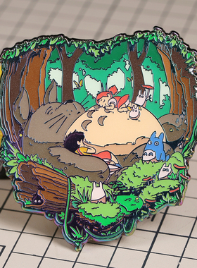 巴西艺术家BM联名胸针 幽公主波妞徽章哈动城堡别针 金属彩度饰品