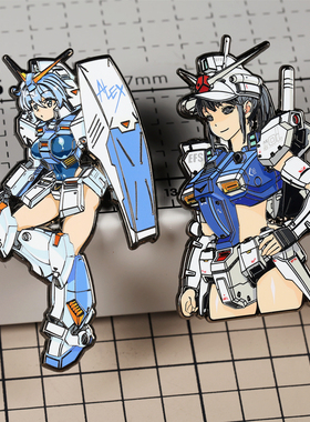 潮设会自制 高达胸针美少女ALEX徽章 GUNDAM周边别针 车贴 冰箱贴