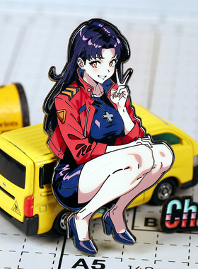 潮设会 新世纪福音战士葛城美里胸针 EVA珐琅徽章别针 冰箱贴周边