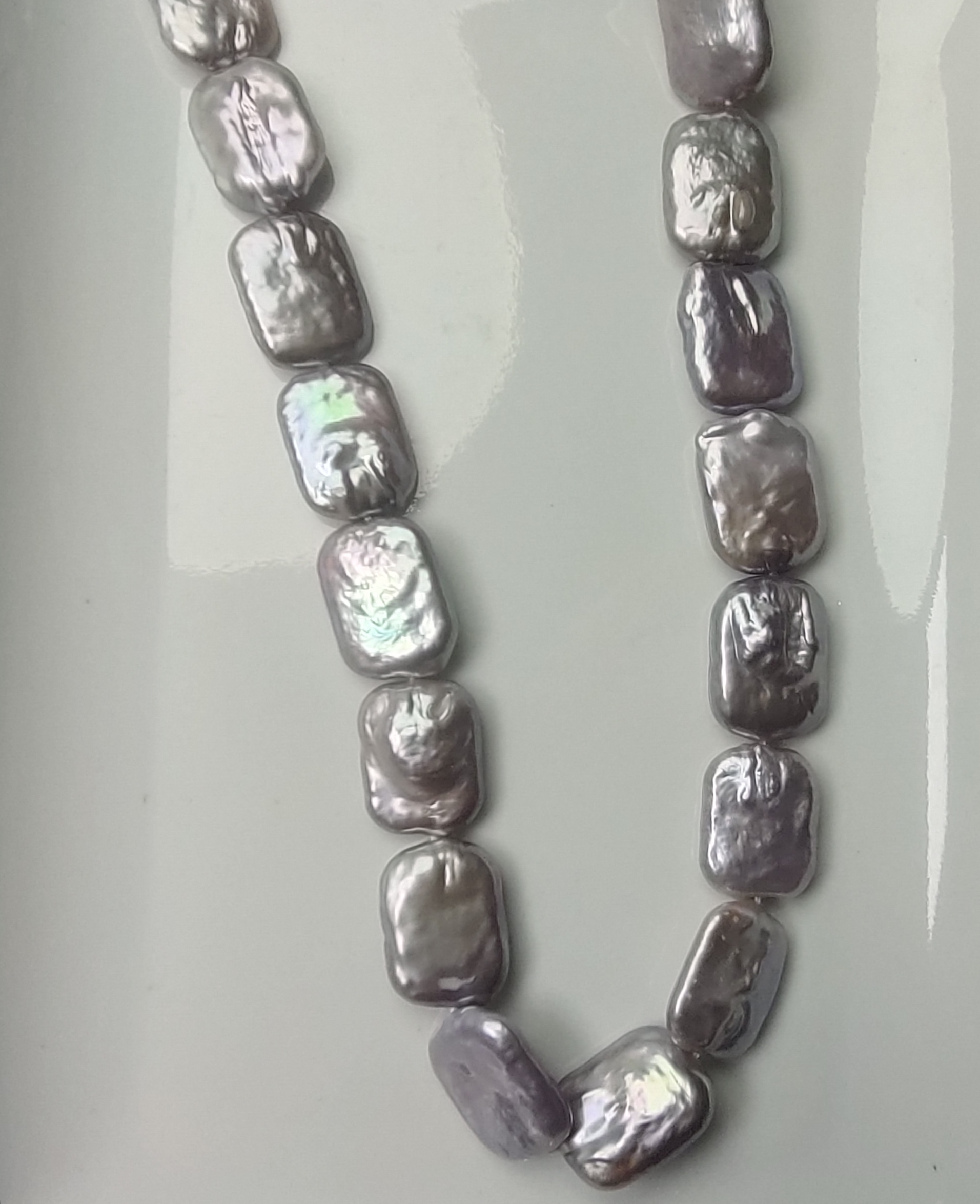 巴洛克紫色长方15*19mm天然淡水珍珠19-20颗左右