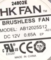HKFAN嘉航 AB12025S12 DC12V 0.65A 12025大风量机箱电源散热风扇