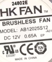 HKFAN嘉航 AB12025S12 DC12V 0.65A 12025大风量机箱电源散热风扇