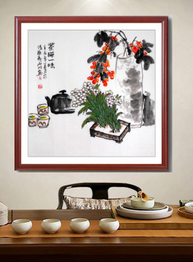 名人手绘真迹水墨画写意花鸟水仙花四尺斗方茶禅一味茶馆装饰字画